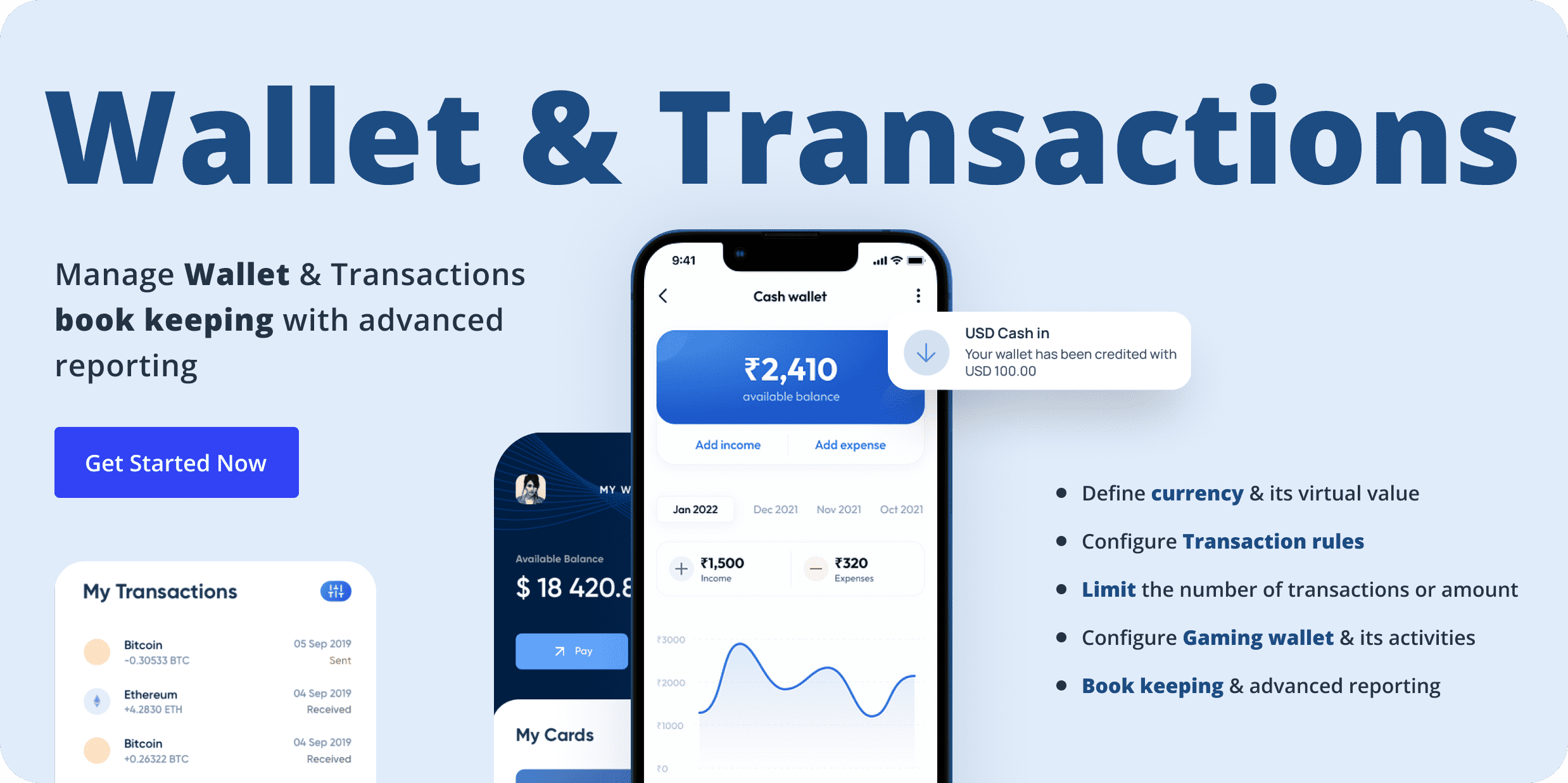 Manage Wallet & Transactions with Advanced Bookkeeping and Reporting